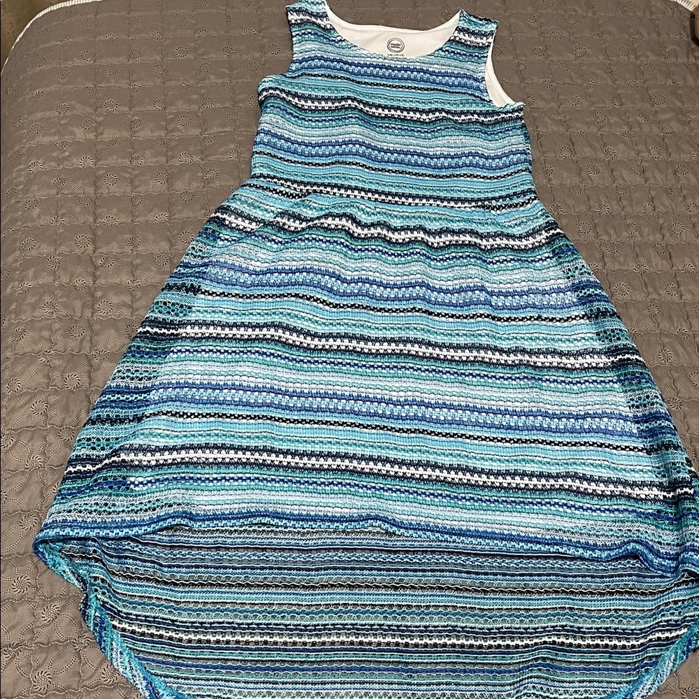 Wonder Nation Blue and White Textured Dress